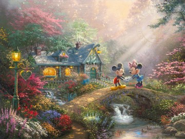 Artworks in 150 Subjects Painting - Mickey and Minnie Sweetheart Bridge TK Disney